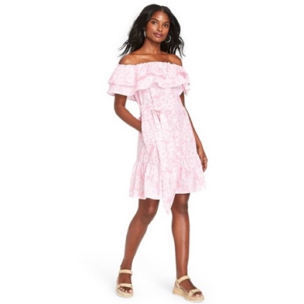 Lisa Marie Fernandez Off the Shoulder Floral Dress